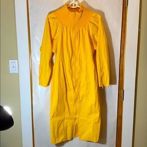 Yellow vintage full zip midi light jacket dress.